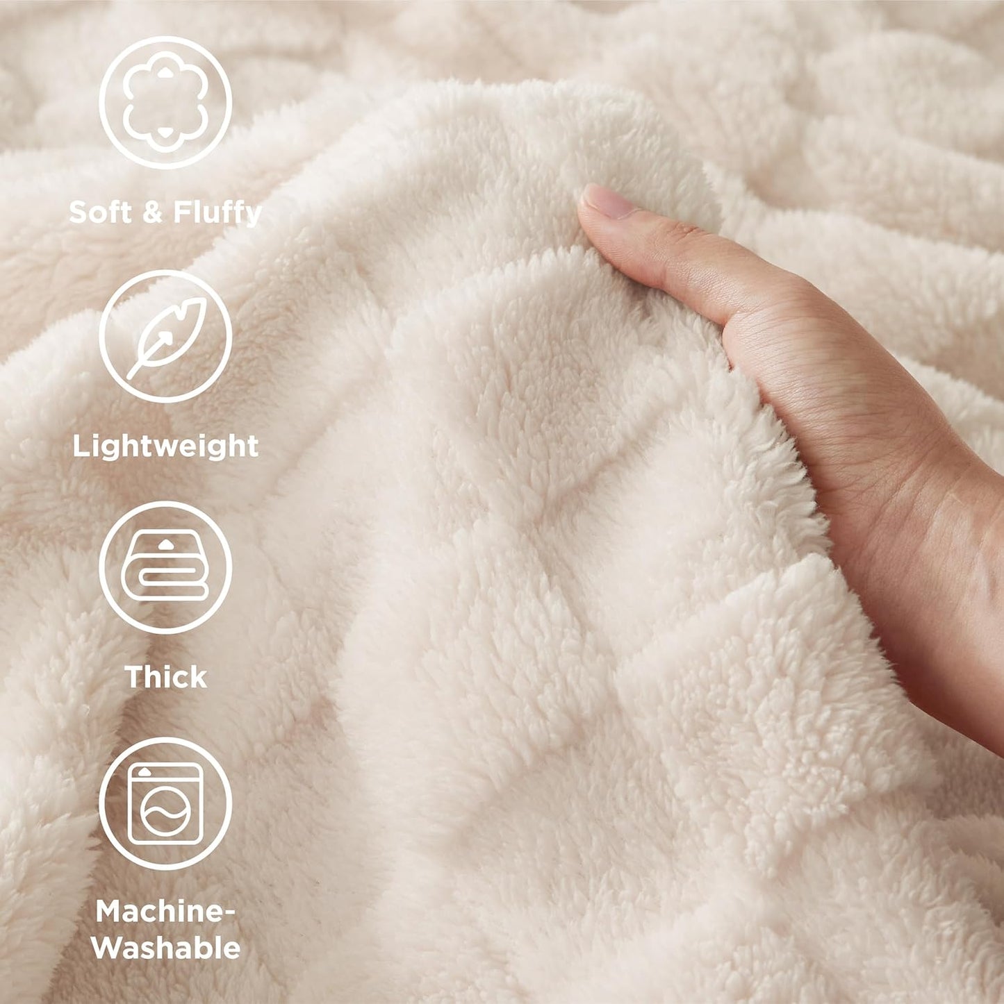 Bedsure GentleSoft Twin Blanket for Bed Light Beige - Super Soft Cozy Blankets for Women Men Girls, Cute Fuzzy Fleece Throws for Bedroom Couch, 60x80 Inches