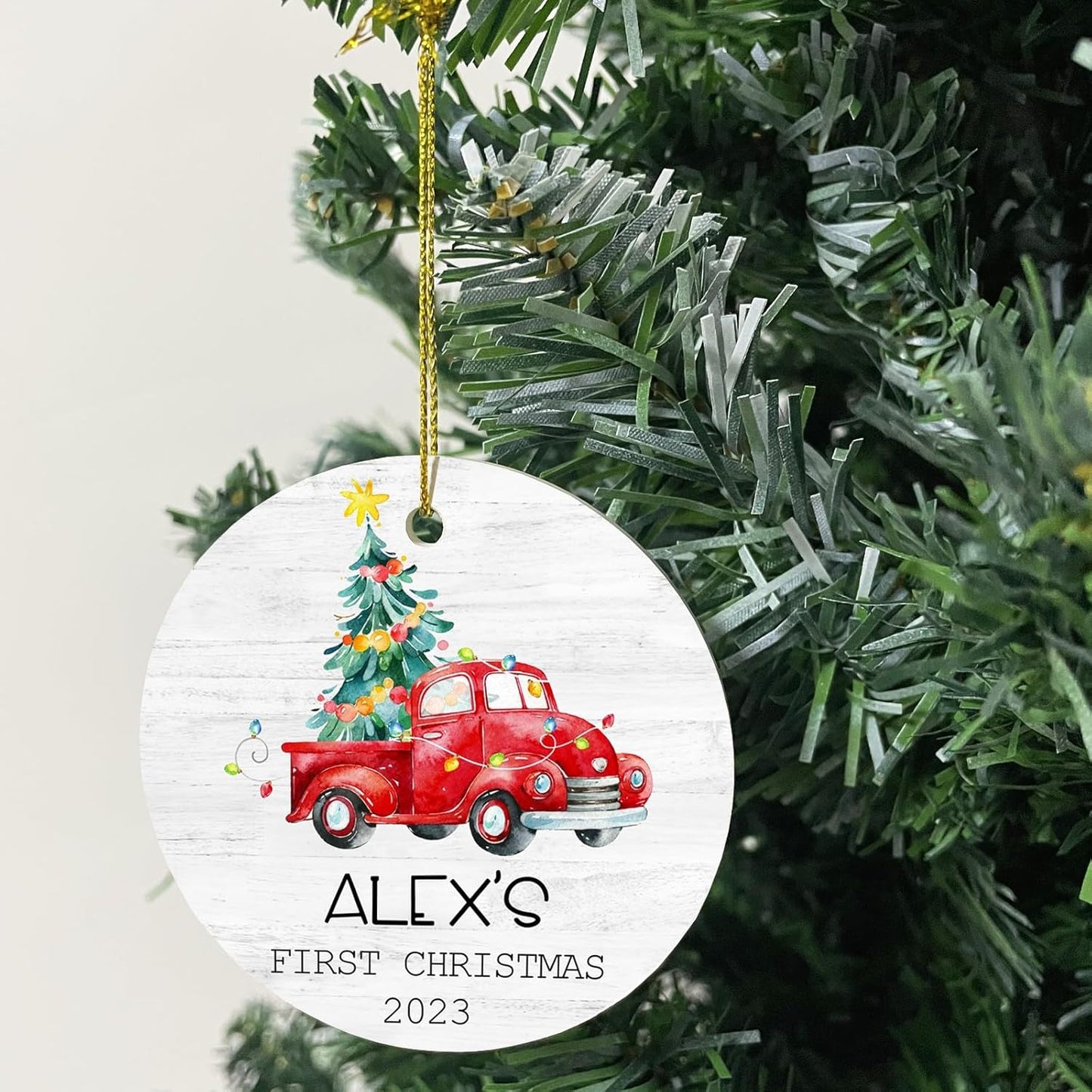 Personalized Christmas Ornaments,Double-Sided Ceramics Picture & Photo Custom Baby Ornament,Baby First Ornament 2025,Customized Hanging Xmas Ornaments