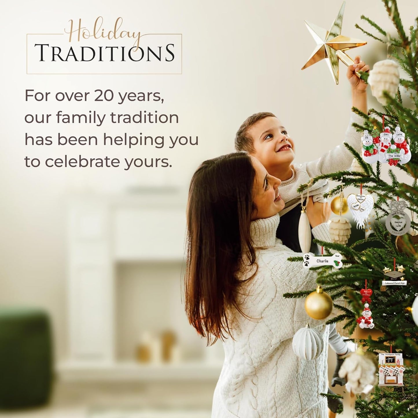 Personalized Family of 7 Ornament 2025 | Free 24h Customization | Laser Engraved Snowman Christmas Ornaments for Tree | Custom Gift Wrapped Festive Holiday Keepsake for Seven Persons