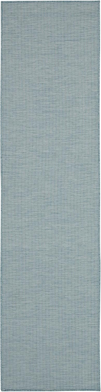 Nourison Positano Aqua 2' x 6' Area Rug Easy Clean, Non Shedding, Bed Room, Living Room, Dining Room, Kitchen (6' Runner)