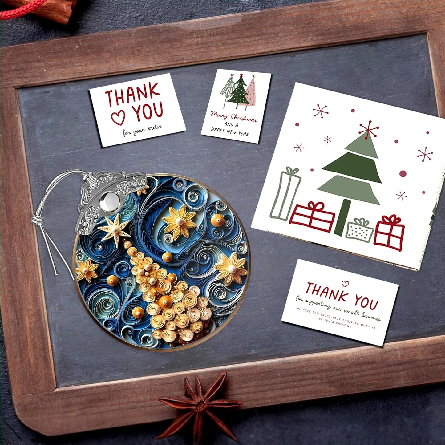 2025 Christmas Ornament, Stained Glass Effections, Christmas Tree 4 Inch Acrylic Ornament Art, White Elephant Gifts Car Interiors Decors, Christmas Decor (Quilling Tree 2)