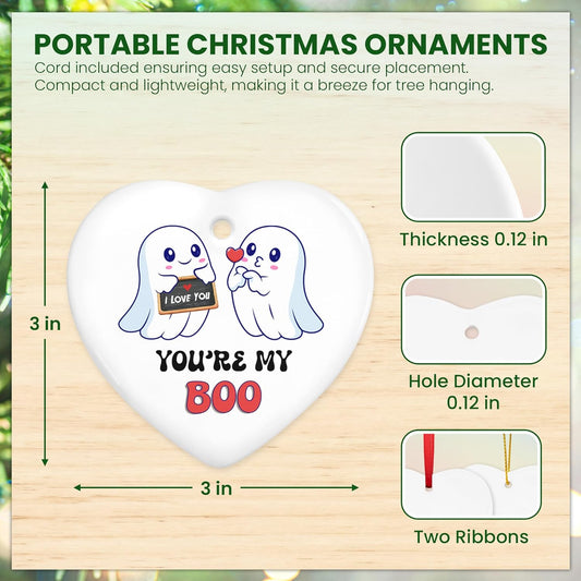 OASSIE Couple Gifts for Men, Women - Christmas Ornaments 2025, Anniversary, Halloween, Birthday Gifts for Him, Her, Boyfriend, Girlfriend Couple - Christmas Decorations Ceramic Ornaments