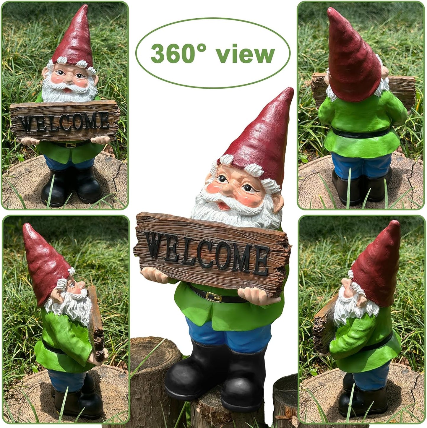 Gnome Garden Decor Statue Gnomes Decorations for Yard with Welcome Sign Outdoor Decorations for Patio Unique Garden Gifts for Women Mom Grandma