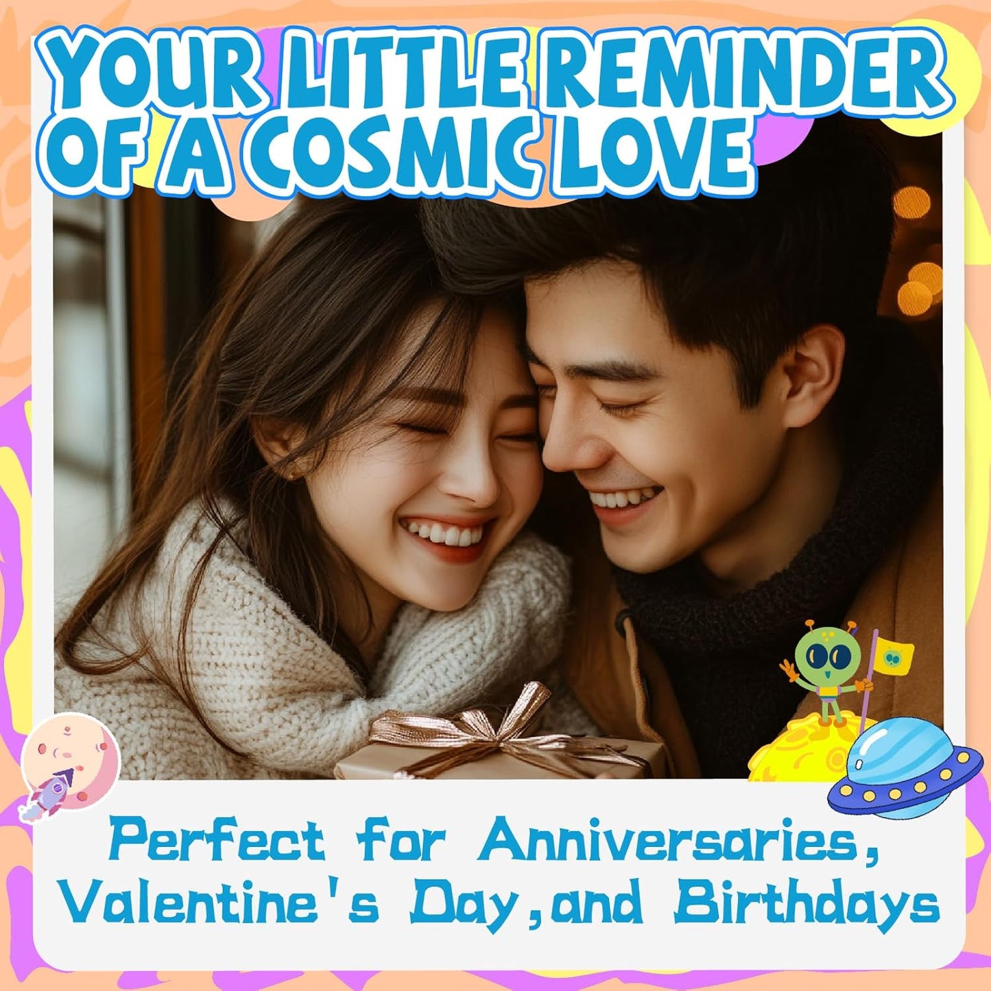 Unique Crochet Alien Decor Gift for Boyfriend, Girlfriend, Anniversary, Valentine's Day, Birthday, Christmas Funny Romantic Gifts for Him Her to My Love Presents