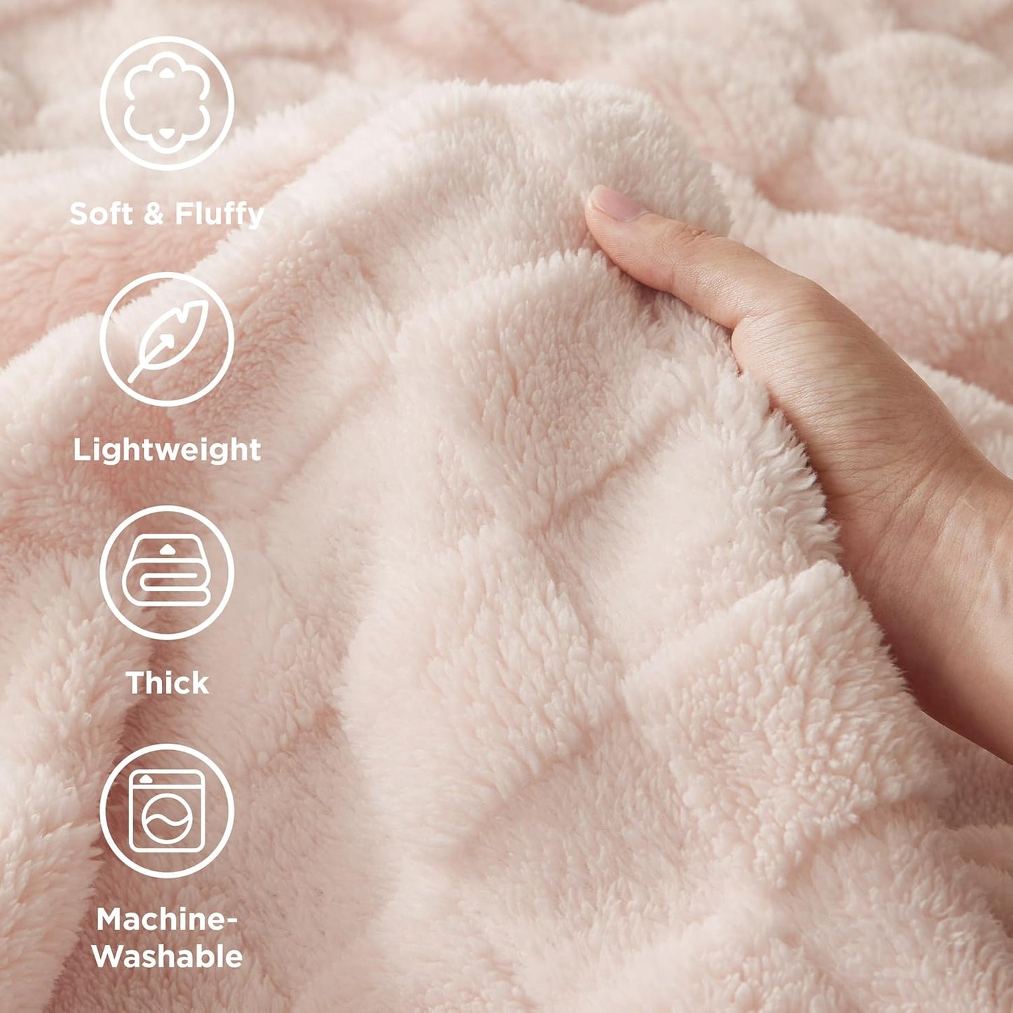 Bedsure GentleSoft Twin Blanket for Bed Light Pink - Super Soft Cozy Blankets for Women Men Girls, Cute Fuzzy Fleece Throws for Bedroom Couch, 60x80 Inches