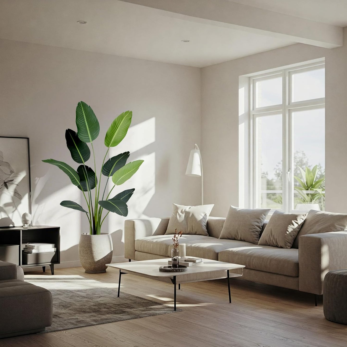 Worth Garden 59in Artificial Bird of Paradise Plant 4.9ft, Set of 2 Faux Tropical Trees for Living Room and Office Décor, Perfect for Indoor and Outdoor Greenery