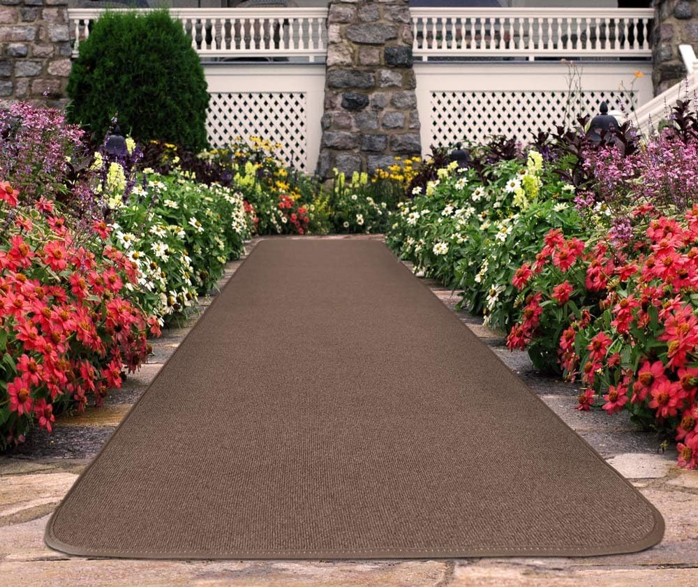 House, Home and More Outdoor Carpet Runner - Brown - 4 Feet x 50 Feet