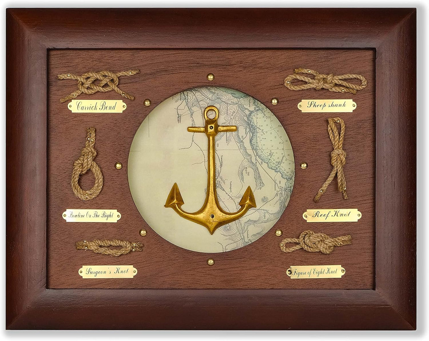 SAILINGSTORY Nautical Wall Decor Knot Board Frame Maritime Decor Coastal Anchor Decor