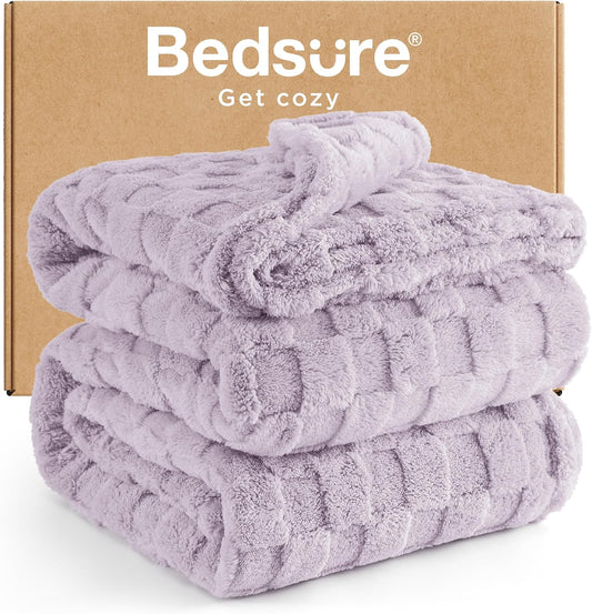 Bedsure GentleSoft Full Size Blankets for Bed Lavender Fog - Super Soft Cozy Fleece Blanket for Women Men Girls, Large Fuzzy Throws for Bedroom Decor, 84x90 Inches