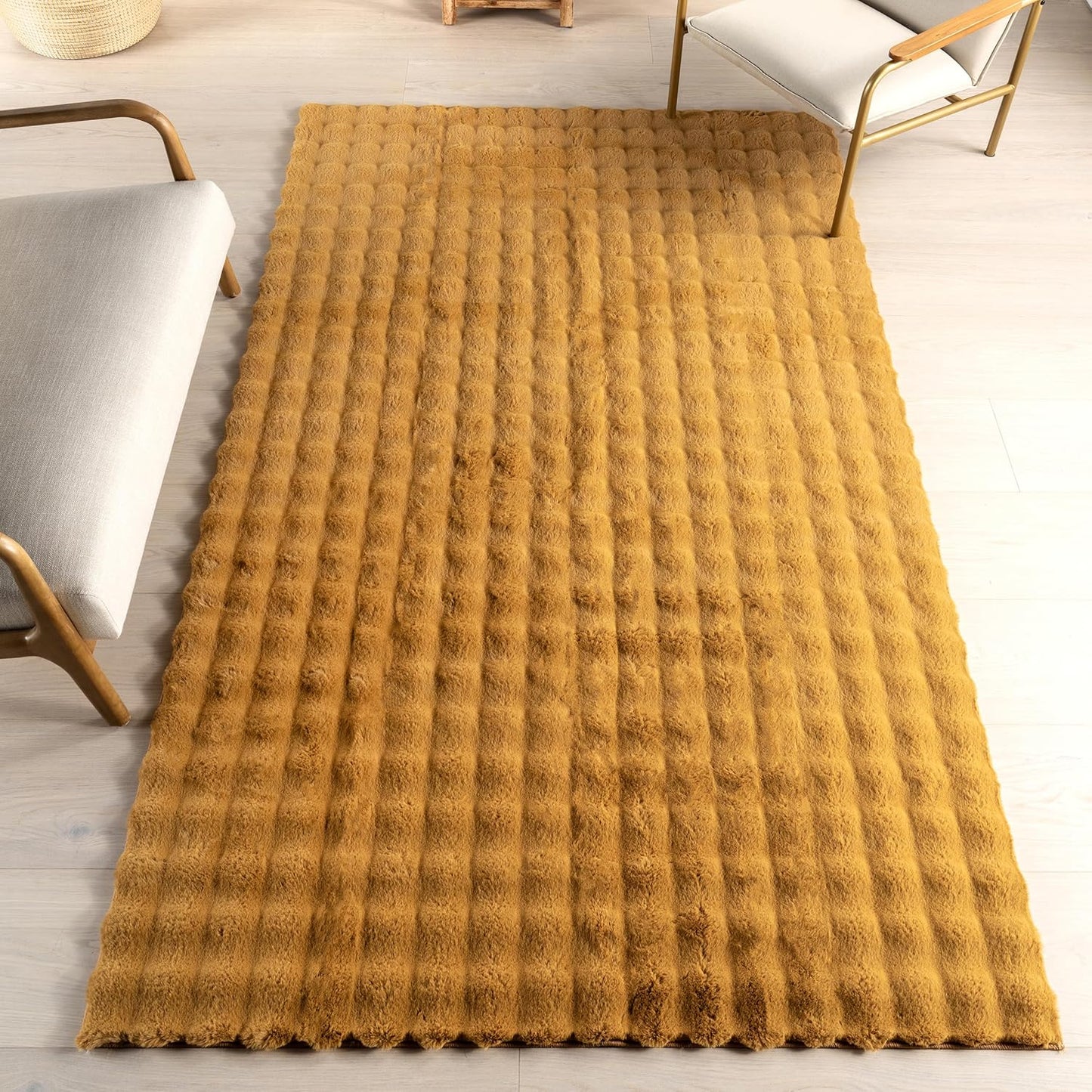nuLOOM Jeni Checkered 2'6" x 8' Machine Washable Runner Rug for Living Room Bedroom Dining Room Entryway Hallway Kitchen, Gold