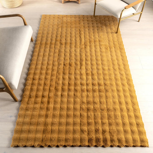 nuLOOM Jeni Checkered 7'6" x 9'6" Machine Washable Area Rug for Living Room Bedroom Dining Room Kitchen, Gold