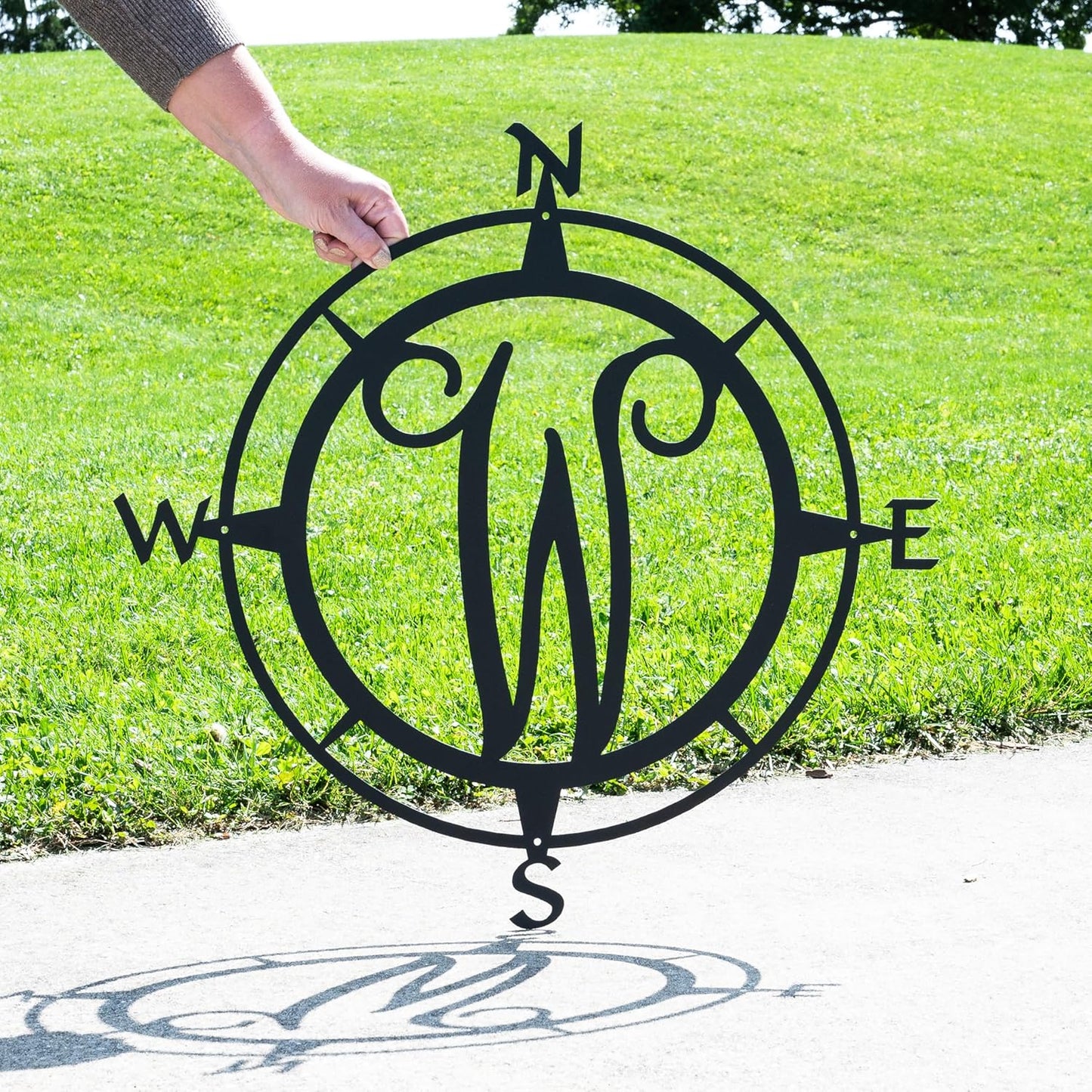 Metal Compass Letter Monogram | Wall Monogram Sign | Nautical Decor | Rustic Compass letter Decor | Wedding Gift, Steel Compass