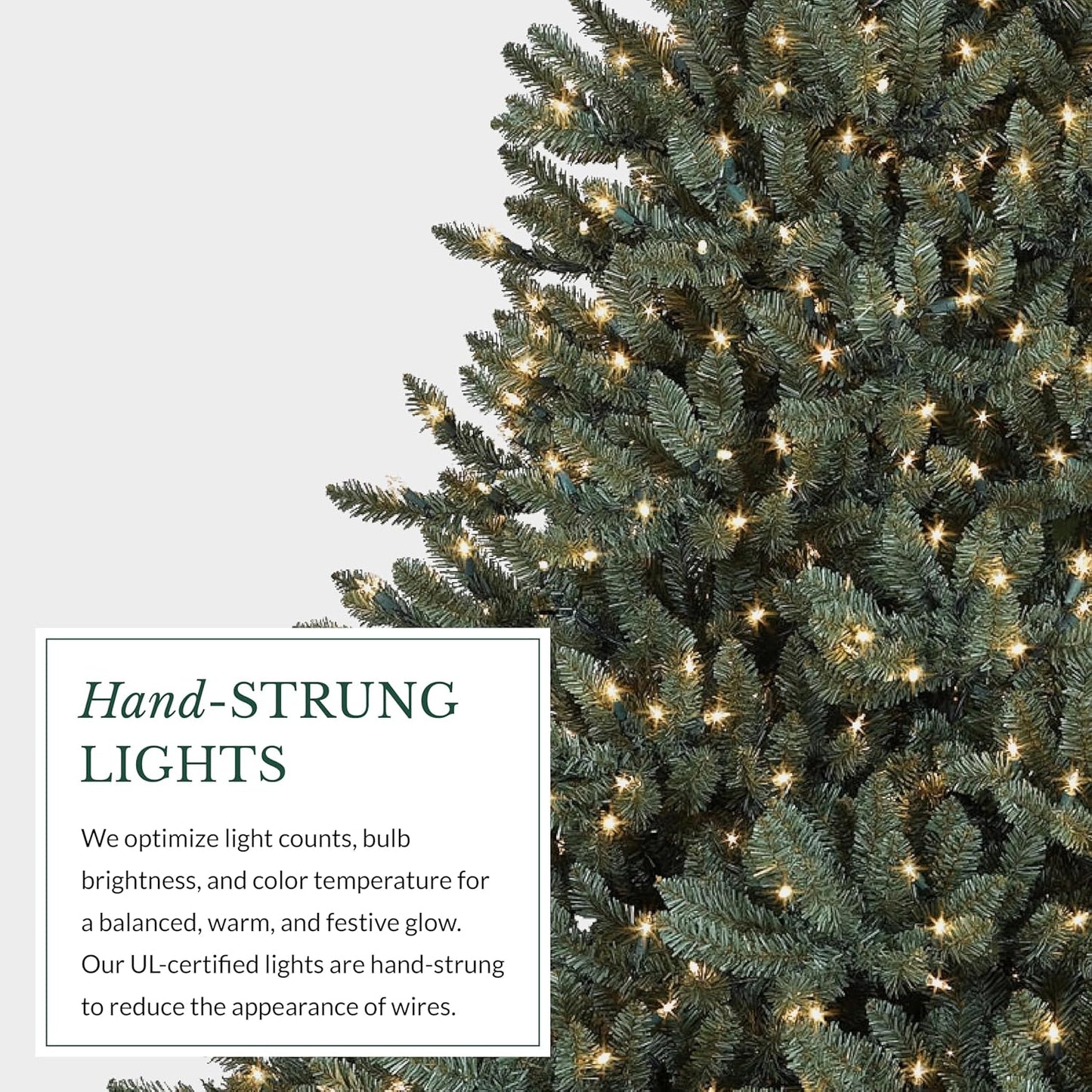 Balsam Hill 4.5ft Pre-Lit Classic Blue Spruce - Artificial Christmas Tree with 300 Clear Incandescent Lights, Easy Plug Technology, Premium Stand & Storage Bag for Indoor Holiday Decorating