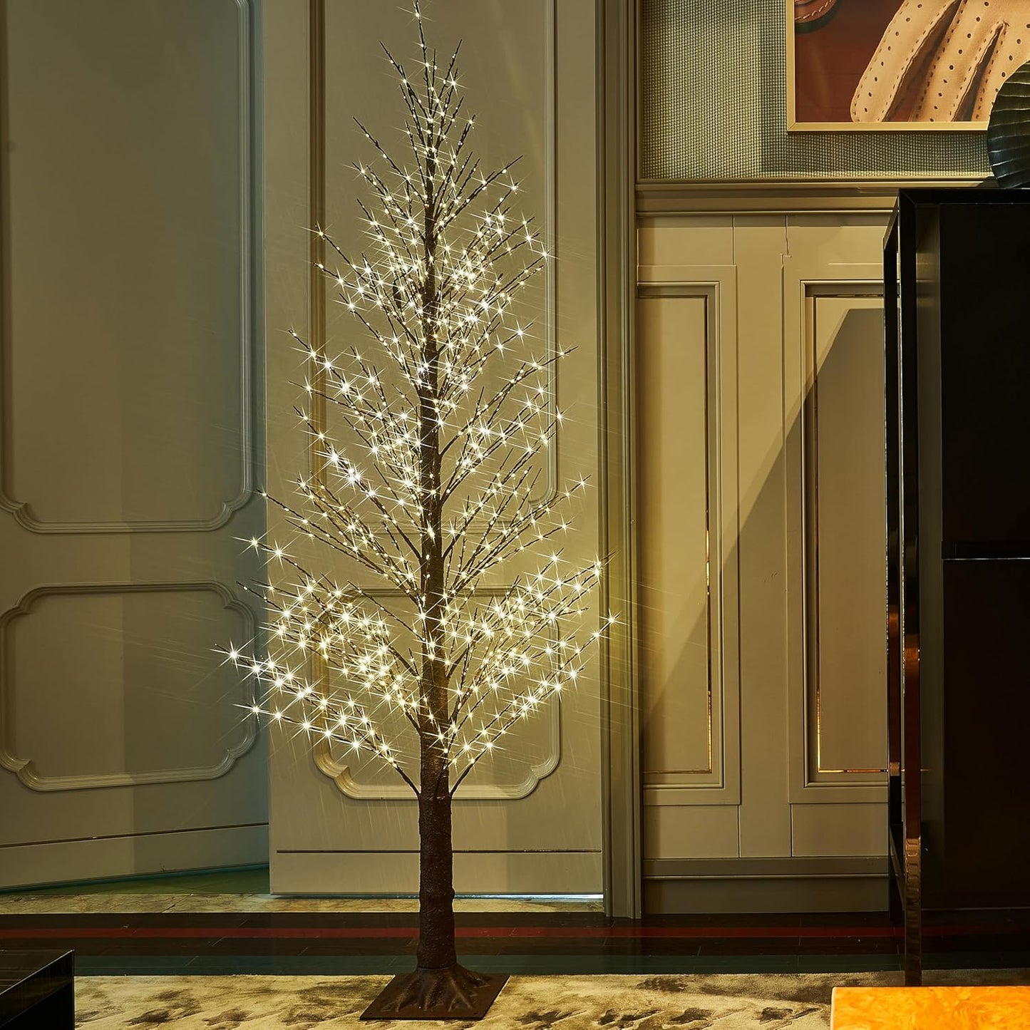 Fudios Lighted Alpine Tree Brown Willow 6FT 810 LED Fairy Lights,Artificial Winter Twig Trees Plug in for Christmas Indoor Outdoor Home Decoration