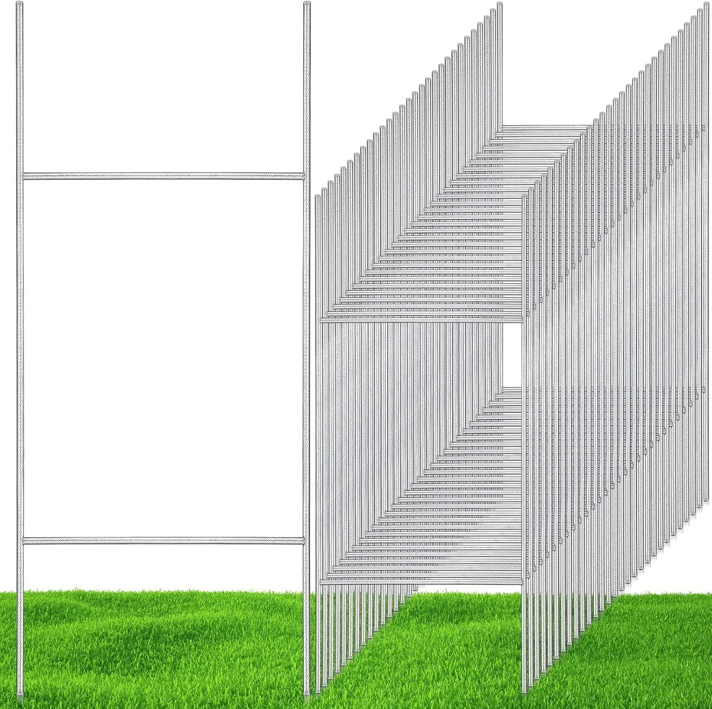 200 Pcs H Stakes for Yard Signs 30'' x 10'' Metal Heavy Duty H Frame Wire Stakes Weatherproof Metal Holder for 4mm 5mm Corrugated Signs Advertising Board Guidepost Yard Halloween Decor