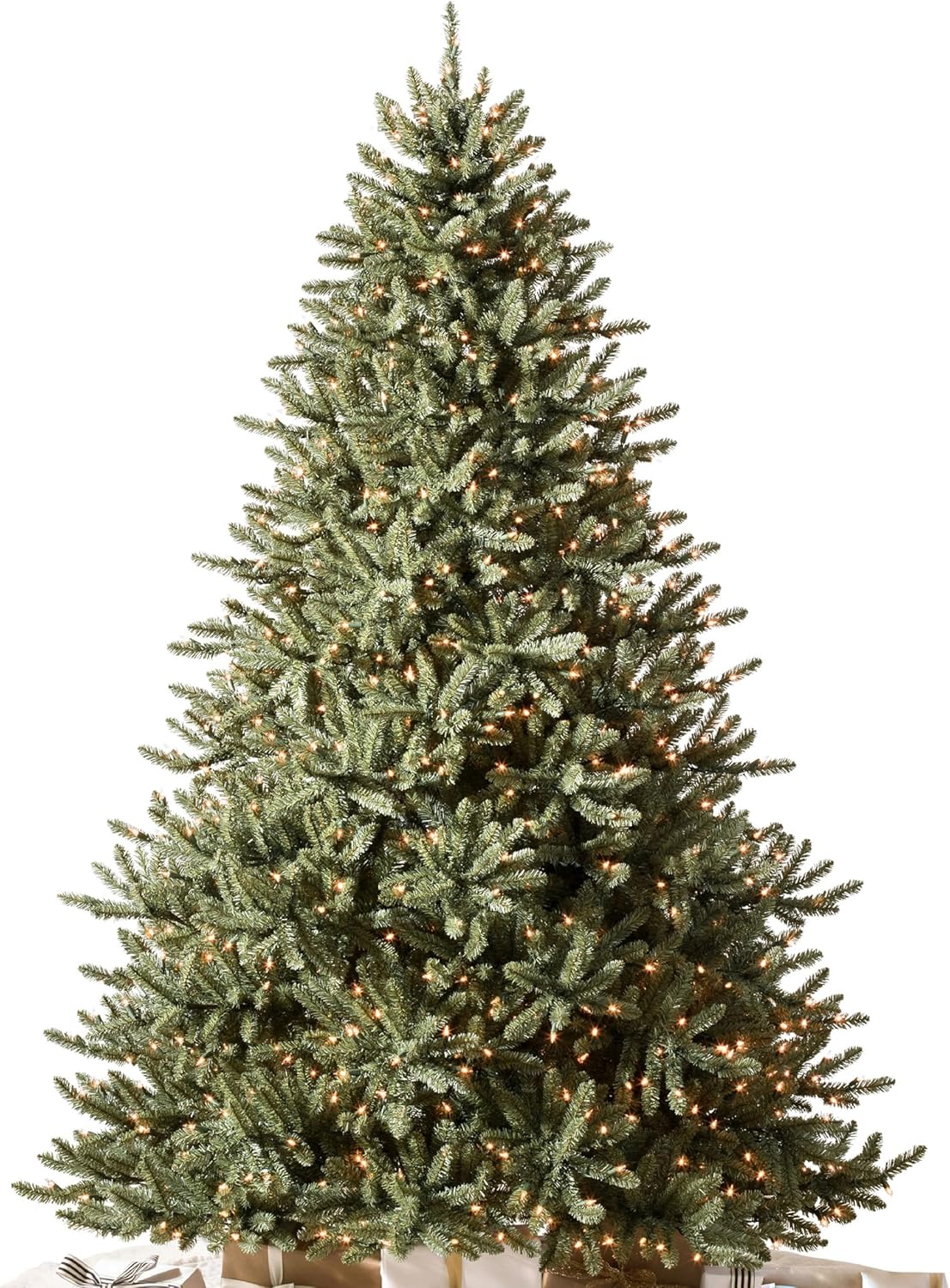 Balsam Hill 7.5ft Pre-Lit Classic Blue Spruce - Artificial Christmas Tree with 1000 Clear Incandescent Lights, Easy Plug Technology, Premium Stand & Storage Bag for Indoor Holiday Decorating