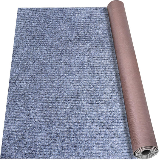 Marine Carpet,6 FT x 10 FT Blue-Gray Indoor Outdoor Carpet 0.2" Thick Boat Carpet with Water-Proof TPE Backing, Non-Slide Outdoor Marine Carpet Roll for Home, Patio, Porch, Deck