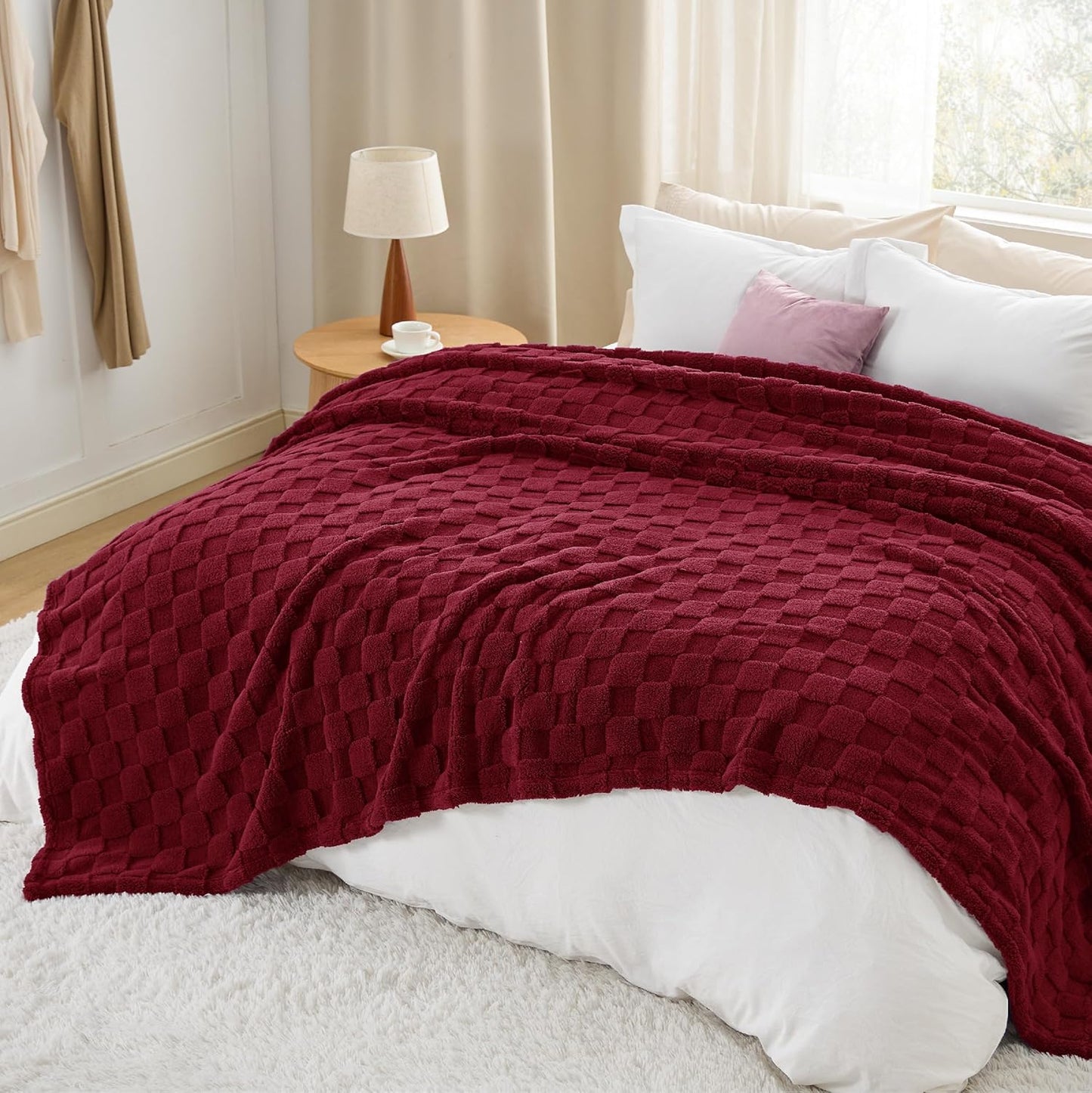Bedsure GentleSoft King Size Blanket for Bed - Super Soft Cozy Blankets for Women Men Girls, Large Fuzzy Fleece Throw for Bedroom Decor, Red,108x90 Inches