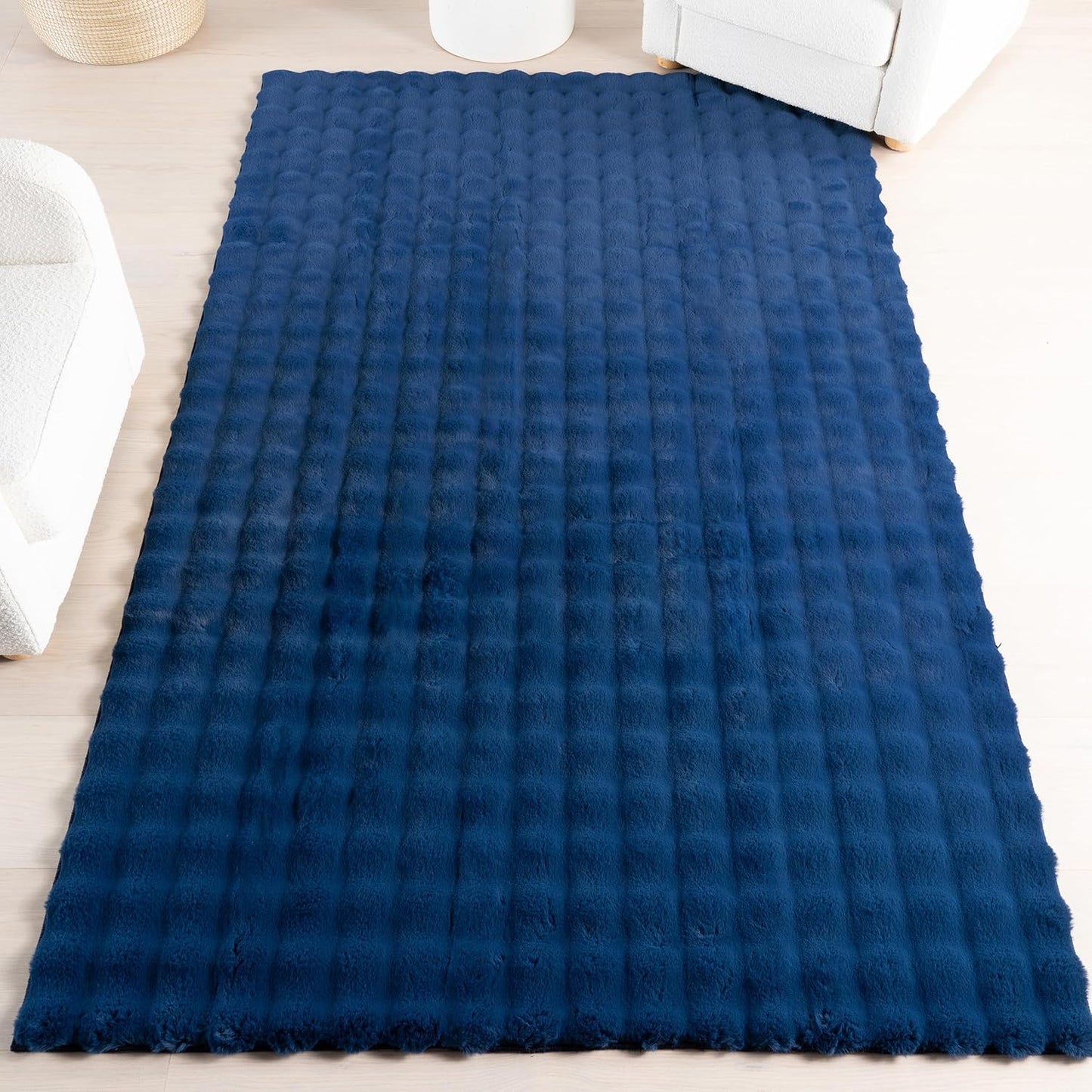 nuLOOM Jeni Checkered 3'9" x 6' Machine Washable Area Rug for Living Room Bedroom Dining Room Kitchen, Navy